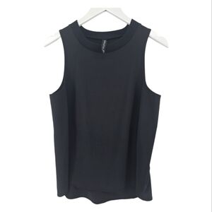 Athleta Fitness Tank Size Medium in Black Relaxed Fit High Low Hem